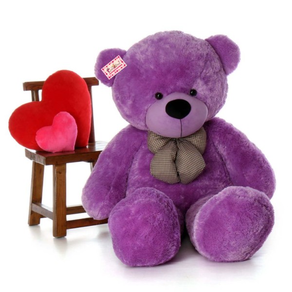 Cute Big 6 Feet Purple Bow Teddy Bear Soft Toy 180 cm